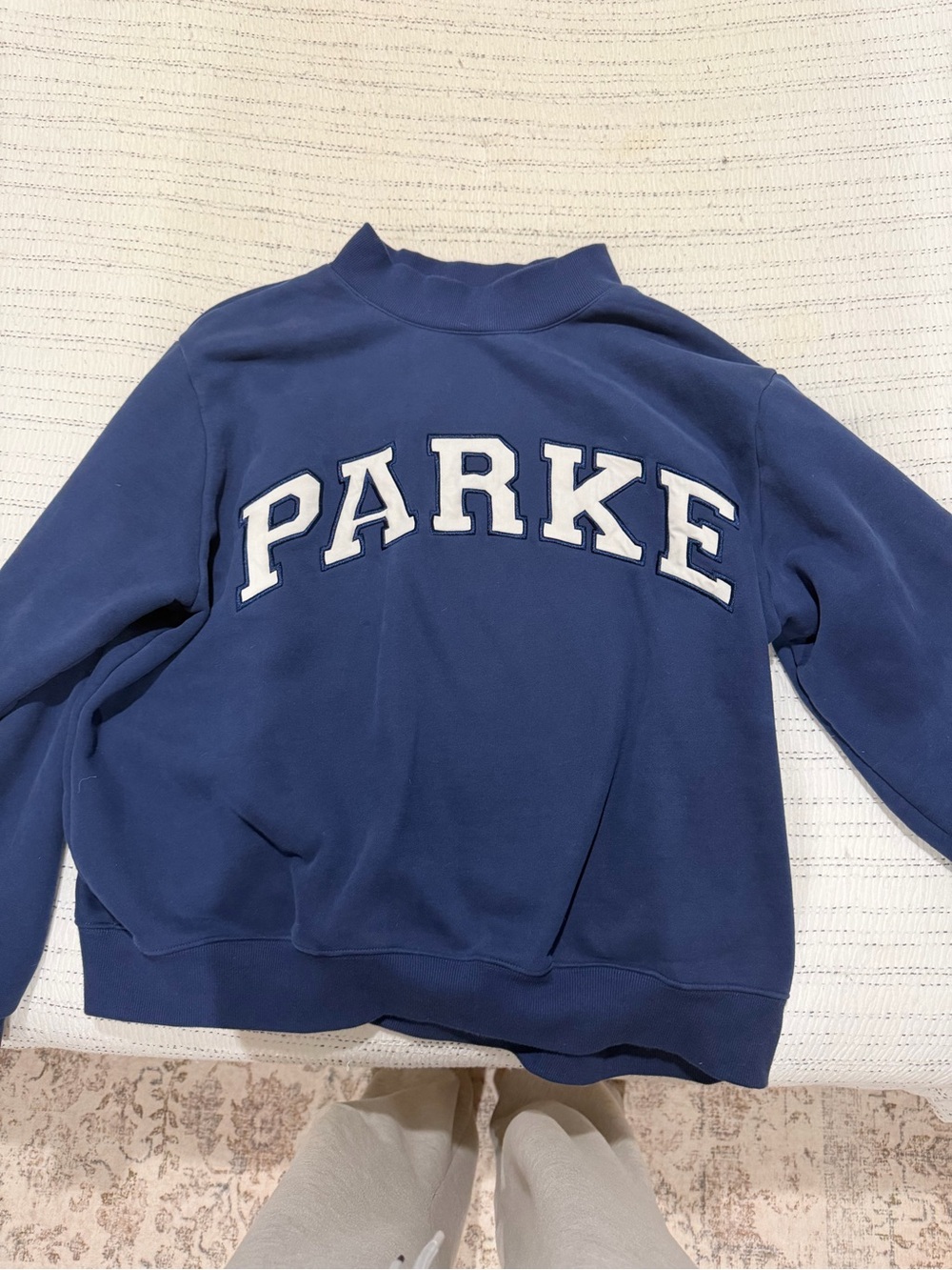 Parke Varsity Crewneck denim/white size L/XL